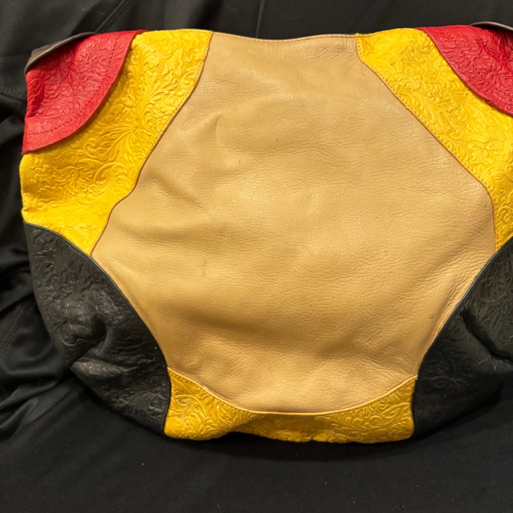 Chi By Carlos Falchi Patchwork Embossed Leather H… - image 2